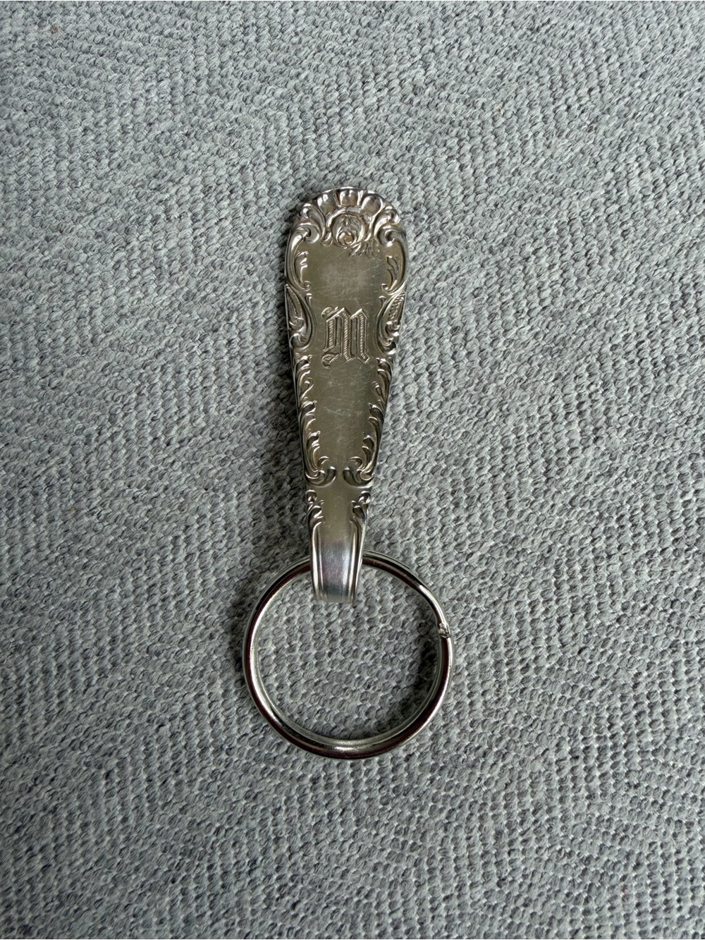 M Engraved Silverware Keychain - Picture 3 of 6